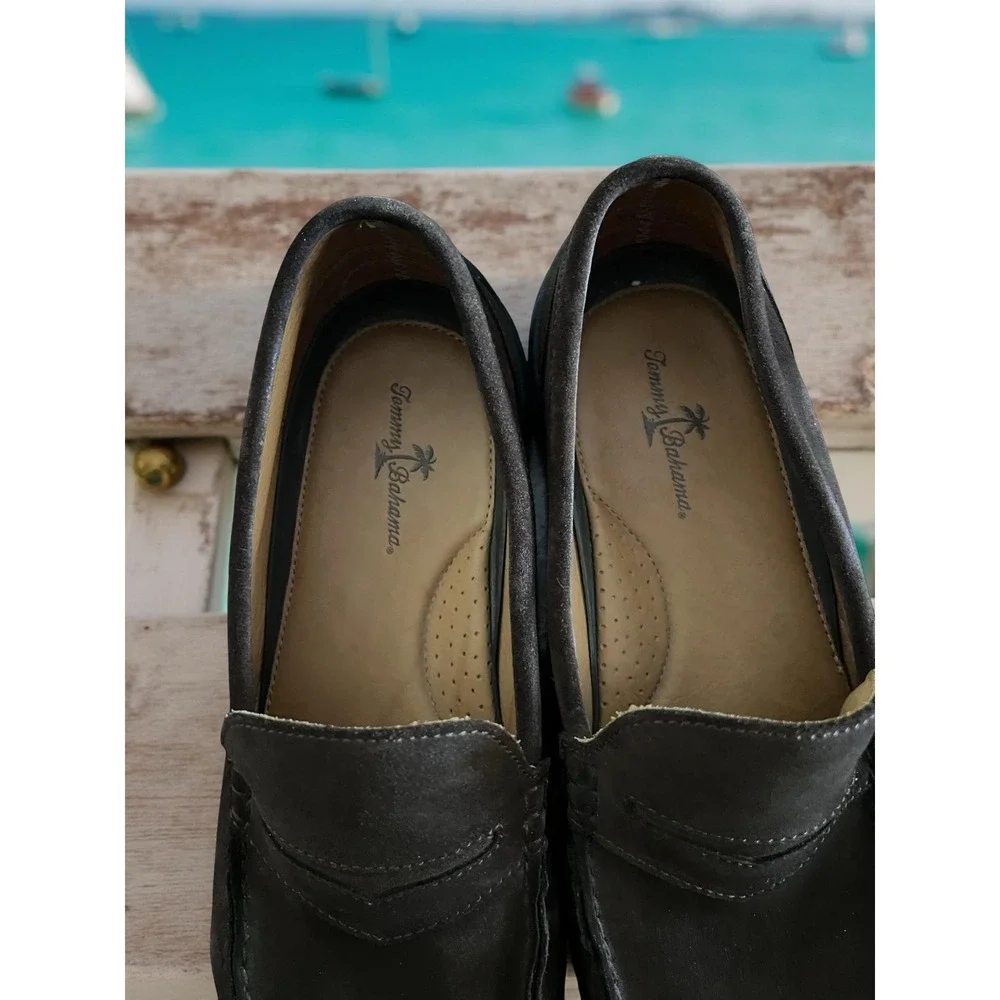 Tommy Bahama Men's Espresso Suede Slip-On Driving Loafers Rubber Soles 12M